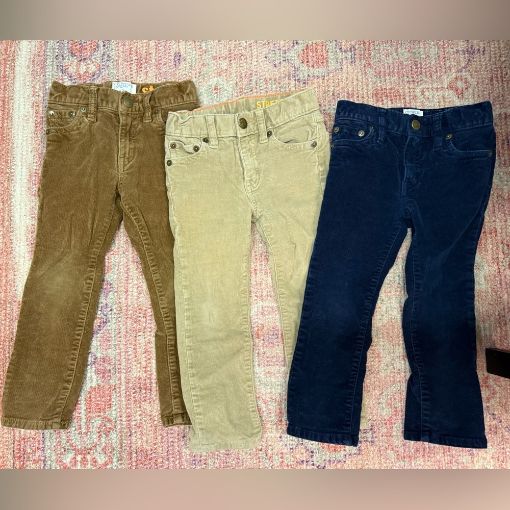 Bundle of 3 Pairs Crewcuts Corduroy Pants - boys size 3T